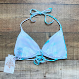 Becca by Rebecca Virtue Teal/Purple Tye Dye Padded Triangle Bikini Top NWT- Size M (we have matching bikini bottoms)