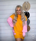 No Brand Orange/Pink Sweater Dress- Size L