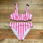 Fig Leaves Pink/White Striped Corsica Underwire Bikini Top- Size 38D (sold out online, we have matching bottoms)