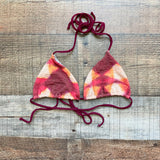 Free People Beach Wine Patterned Triangle Bikini Top- Size M (we have matching bottoms)