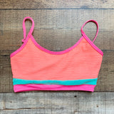 Pink Lily Neon Orange/Mint/Hot Pink Color Block Textured Bikini Top- Size S (sold out online, we have matching bottoms)