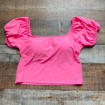 Pink Desert Palm Springs Pink Puff Sleeve Padded Midkini Top- Size XL (sold out online)