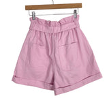 Love Tree Pink Denim Paperbag Waist Shorts- Size M