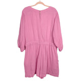 Anthropologie Pink Gauze Drawstring Romper- Size XL (sold out online)