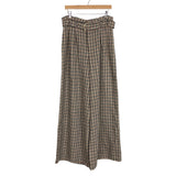 Flying Tomato Plaid Paperbag Waisted Belted Flare Pants- Size L (sold out online, Inseam 30")