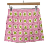 Show Me Your Mumu Pink Crochet Knit Skirt- Size S (sold out online, we have matching top)