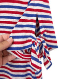 Talbots Red/White/Blue Striped Tie Sleeve Tee- Size L (sold out online)