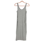 H&M Maternity White/Black Striped Bodycon with Side Slits Tank Dress- Size S