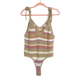 BaeVely Knit Shoulder Tie Bodysuit- Size L