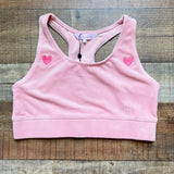 Paris Hilton Pearl Blush Velour Embroidered Heart Sports Bra NWT- Size XL (sold out online)