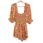 Free People Rust Floral Front Tie Romper- Size XL (see notes)