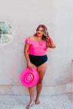 Pink Desert Black Vintage High Waisted Bikini Bottoms- Size XL (sold out online)
