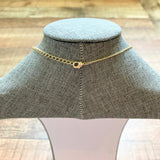 No Brand Gold with Ivory CZ Crescent Pendant Necklace