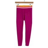 Popflex Fuchsia with Striped Waistband Leggings- Size S (Inseam 23.5”)