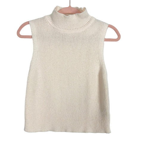 Shein Cream Mock Neck Sweater Tank- Size ~L (see notes)