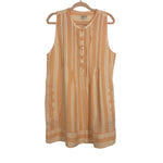 Faherty Pink and White Striped Organic Cotton Dress- Size L