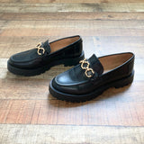 Sam & Libby Black Gold Chain Loafers- Size 8.5 (Brand New Condition)