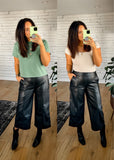 Bohme Black Faux Leather Crop Pants- Size L (Inseam 24")