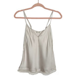 Intimately by Free People White Sand with Mesh Detail Cami NWT- Size S