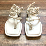 Marc Fisher White Lace Up Sandals- Size 9