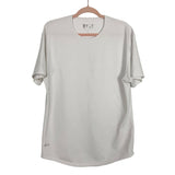 Bylt Premium Basics MEN'S White Lux Blend Drop Cut Hemline Tee- Size L (see notes)