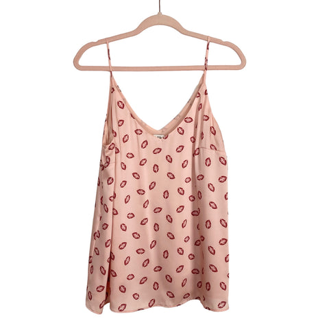 River Island Pink Lips Print Satin Cami NWT- Size UK16 (US 12, sold out online)