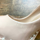 Steve Madden Blush Patent with Pearl Detail Pointy Toe Stiletto Pumps- Size 7.5 (see notes)