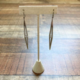Melinda Maria Silver Spike with Open Cut Outs Drop Earrings