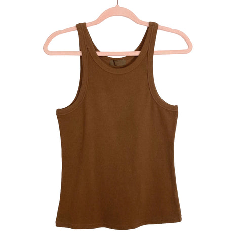 Nuuds Brown Ribbed Tank- Size M