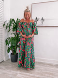 Palms Away Jungle Print Front Cutout Dress- Size S