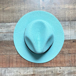 No Brand Mint Straw with Black Band Adjustable Fedora Hat