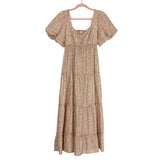 Show Me Your Mumu Ditsy Daisy with Puff Sleeves and Smocked Back Odette Midi Dress- Size S