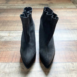 Cecelia New York Suede Wedge Platform Braided Jute Elastic Hold Boots- Size 37 (LIKE NEW)