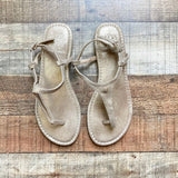 Cambiami Gold Thong Sandals- Size 8 (Like New Condition)