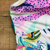 Palms Away Multi-Color Tropical Print One Shoulder Padded One Piece- Size L (sold out online, see notes)