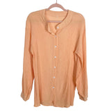 No Brand Peach Button Up Top and Short Set- Size L (sold as set)
