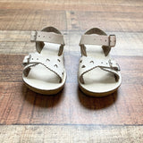 Sun-San White Leather Sweatheart Sandals- Size 6