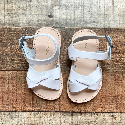 Freshly Picked Toddler White Patent Leather Sandals- Size 4 (sold out online)