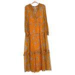 Anthropologie Orange Floral Dress with Slip- Size L (sold out online)