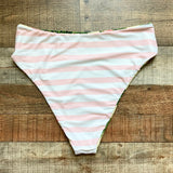 Agua Bendita x Target Peony Botanical Print/Pink Stripe Reversible Bikini Bottoms- Size XL (sold out online, we have matching top)