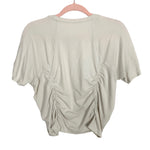 Lululemon Cream Ruched Top- Size ~L (see notes)