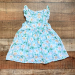 Angel Dear Blue Floral Printed Muslin Dress- Size 2T