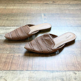 Universal Thread Brown Faux Leather Braided Flat Mules- Size 8 (see notes)