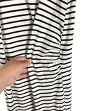 H&M Maternity White/Black Striped Bodycon with Side Slits Tank Dress- Size S