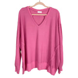 Pink Lily Hot Pink Since You've Been Gone Waffle Knit Top- Size L (sold out online)