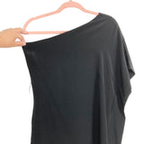 Norma Clare Black 100% Silk One Shoulder Boxy Tunic/Top- Size XS (see notes)