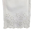 JEN7 by 7 For All Mankind White Ankle Skinny Eyelet Hem Jeans- Size 12 (Inseam 26”)