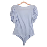 Free People Intimately Light Blue Puff Twist Sleeve Bodysuit- Size XL