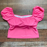 Pink Desert Palm Springs Pink Puff Sleeve Padded Midkini Top- Size XL (sold out online)