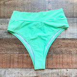 No Brand Neon Green High Waisted Cheeky Bikini Bottoms- Size S